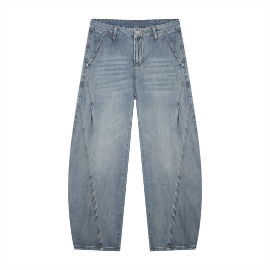 SStar Vintage Wash Barrel Leg Jeans