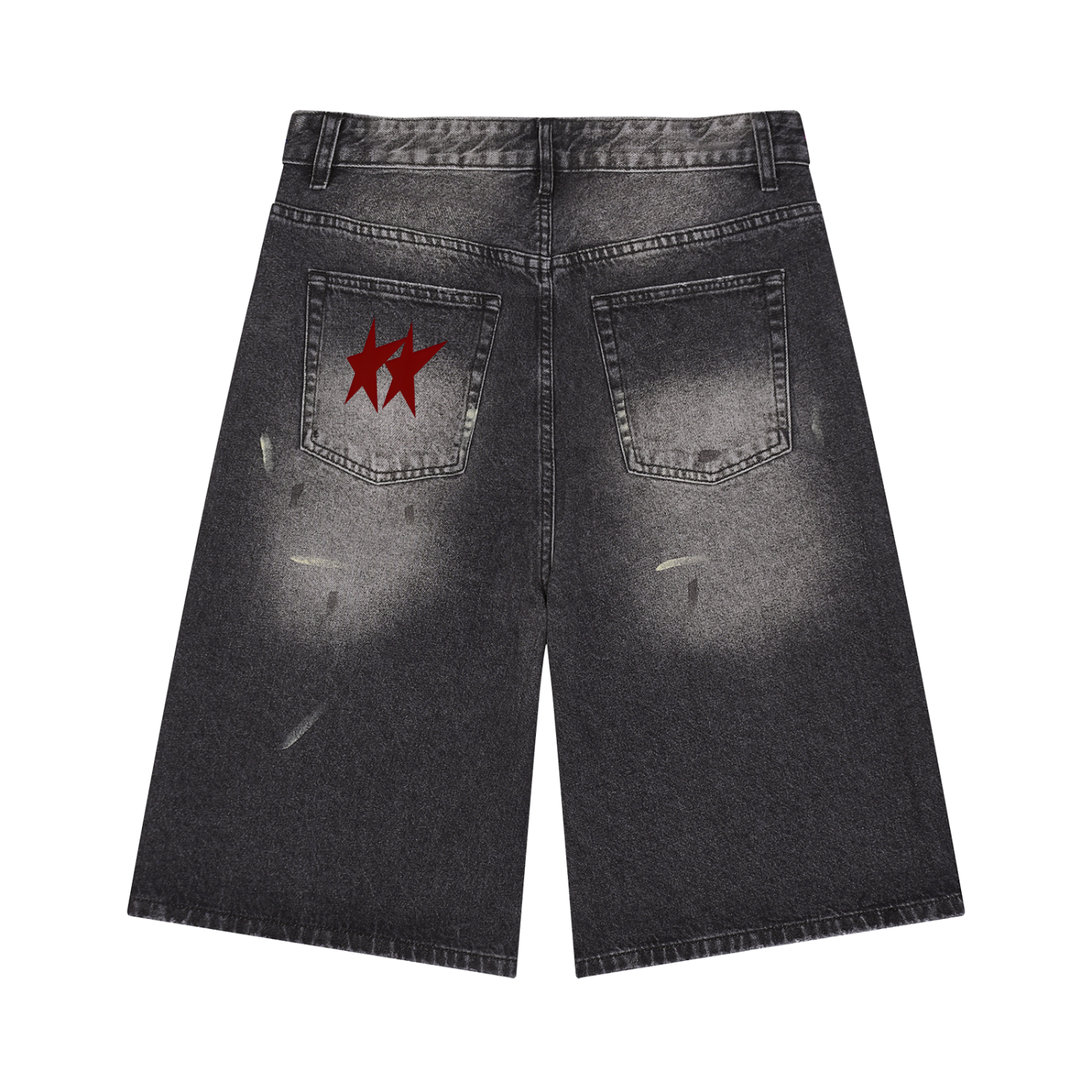 Red SStar Wide Leg Jorts