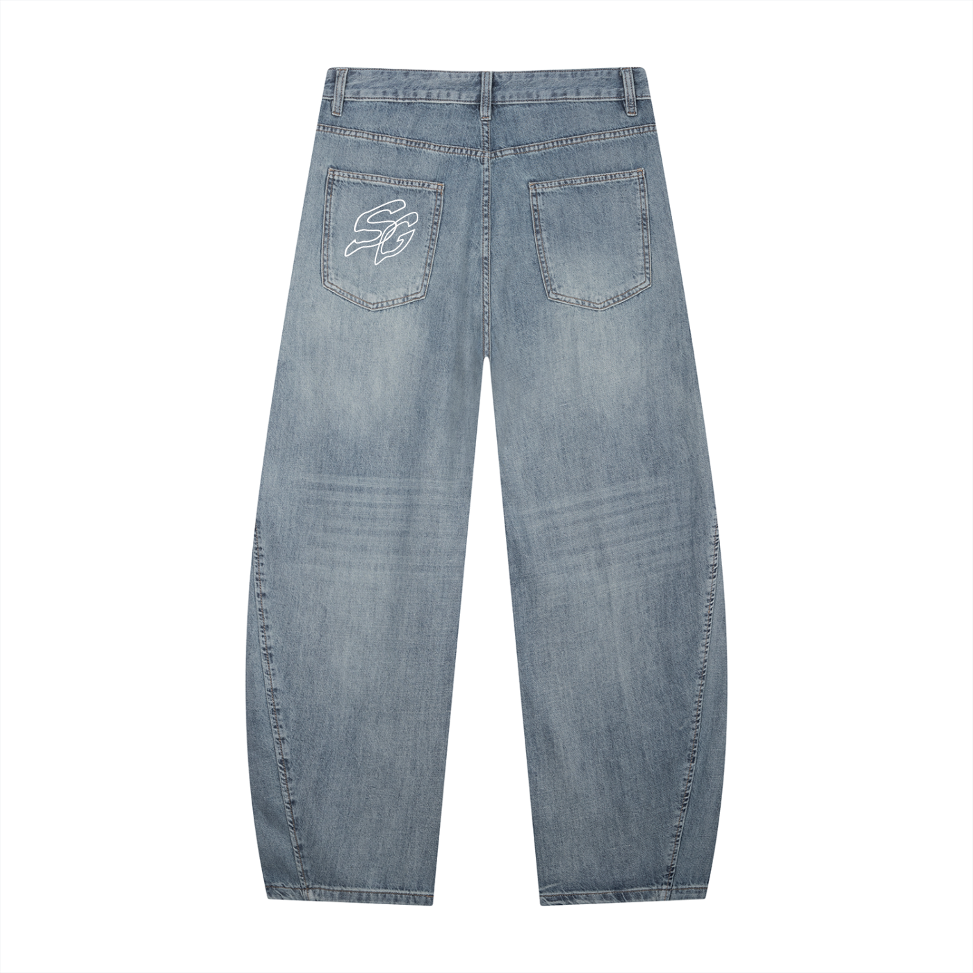 Club Pocket Vintage Wash Barrel Leg Jeans
