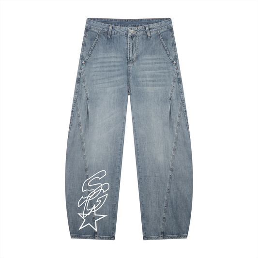 Club Vintage Wash Barrel Leg Jeans
