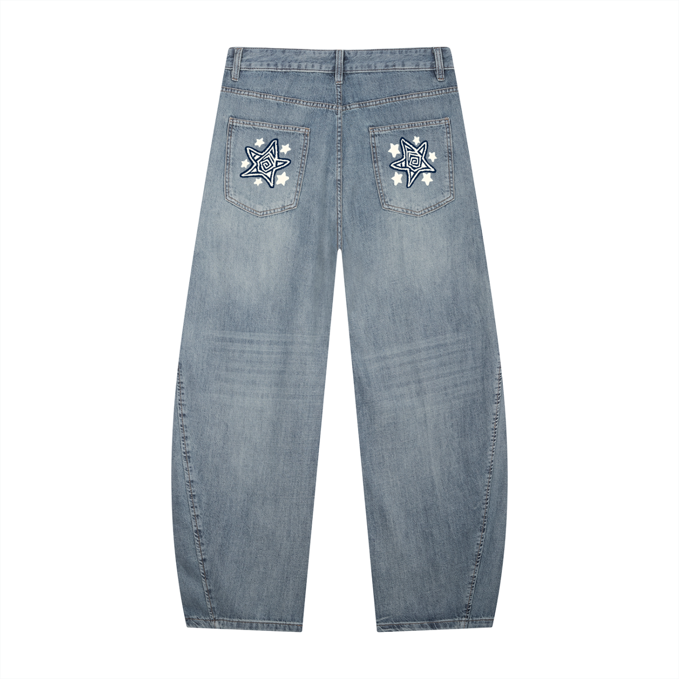 Spiral Vintage Wash Barrel Leg Jeans