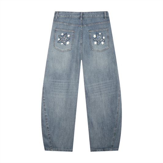 Spiral Vintage Wash Barrel Leg Jeans