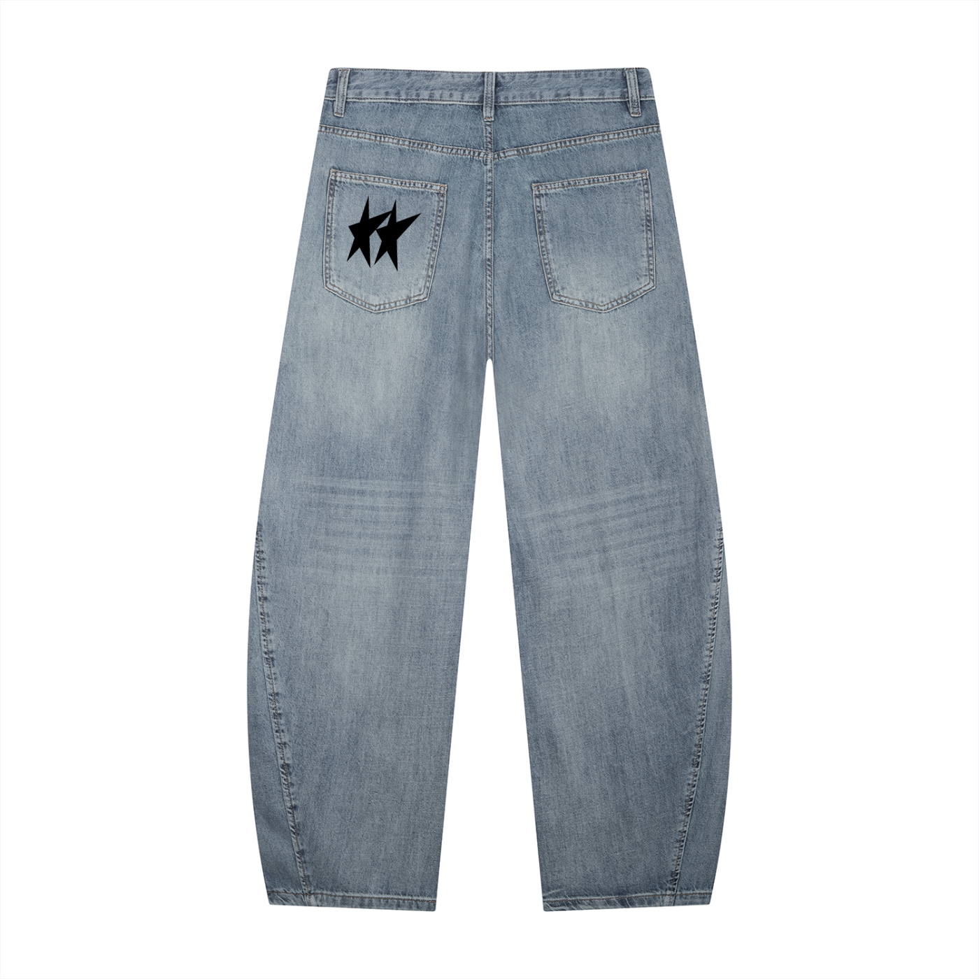 SStar Vintage Wash Barrel Leg Jeans
