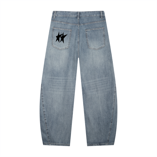 SStar Vintage Wash Barrel Leg Jeans