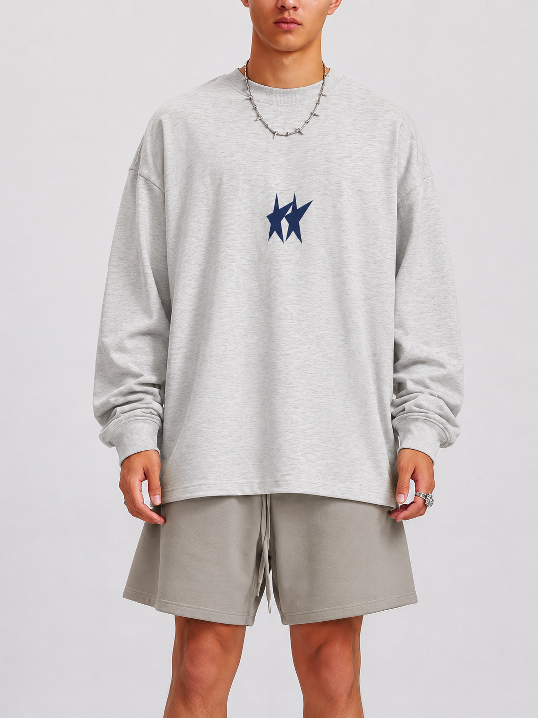 Cut Oversized Long Sleeve Tee
