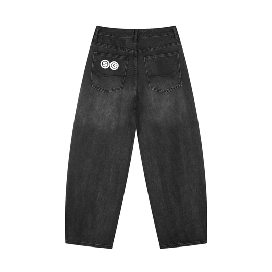 SG Pocket Sunfade Vintage Wash Barrel Leg Jeans