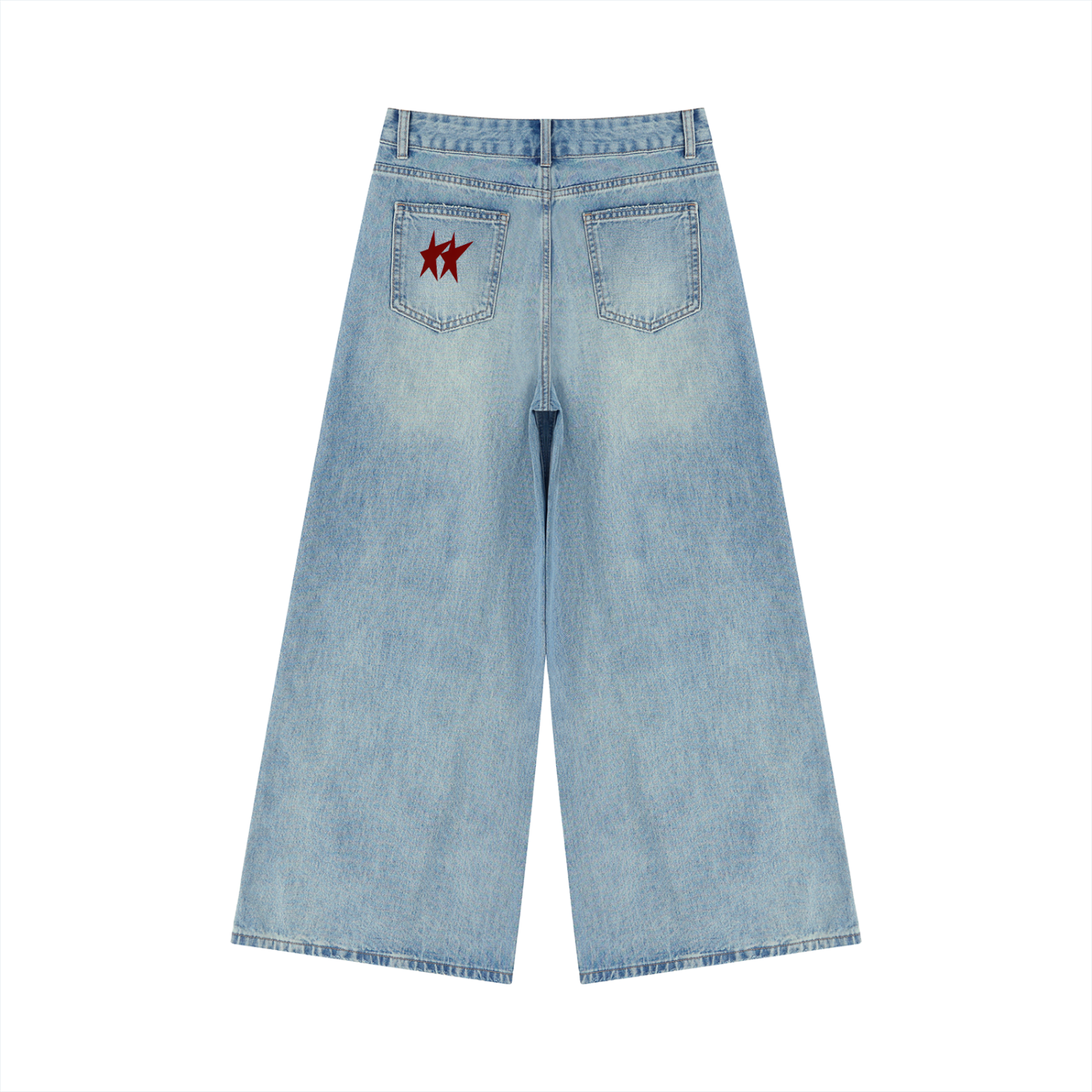 Women’s Red SStar Pocket Vintage Wash Wide Leg Jeans